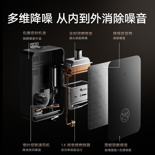 Mijia Xiaomi Dual Cycle Zero Cold Water P10 16-liter Constant Temperature Gas Water Heater Level 1 Silent Cleaning Pressurized Water Servo Natural Gas National Subsidy Trade-in MJ06