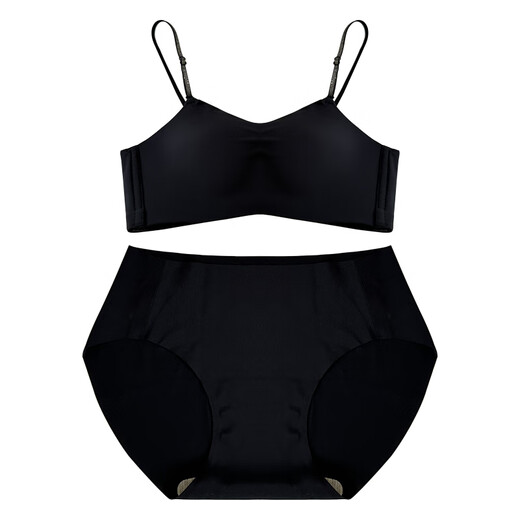Sous-vêtements sans bretelles passionnés pour les femmes, petits seins anti-exposés rassemblés en automne et en hiver mince sans traces 2025 Nouveau soutien-gorge à bandoulière Flash Thin, Single Piece Black Versatile 75B (recommandé 34 / 75AB, 90-105Jin [Jin est égal à 0,5 kg]))