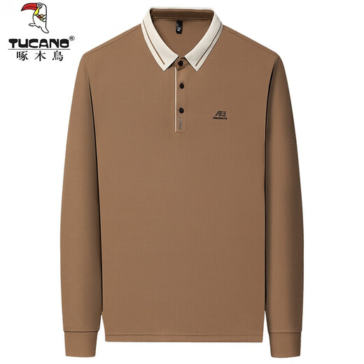 
Woodpecker men's long-sleeved Polo shirt 2025 new spring and autumn high elastic traceless ice-sensing large-size T-shirt dad base shirt A16823 light green M 100-120Jin [Jin equals 0.5 kg] wear