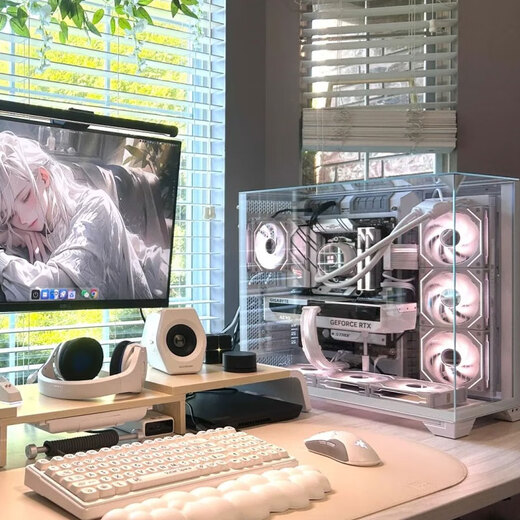 LIANLI Bauhaus O11 Vision Compact Sea View Room Chassis Panorama Säulenloser MATX-Gaming-Desktop-Computer Desktop-Hauptgehäuse Dreiseitiges Glas 360 Wasserkühlung Bauhaus Black Chassis + Lianli Intelligent Display 8.8 Chassis Sekundärbildschirm O11 Vision kompakt