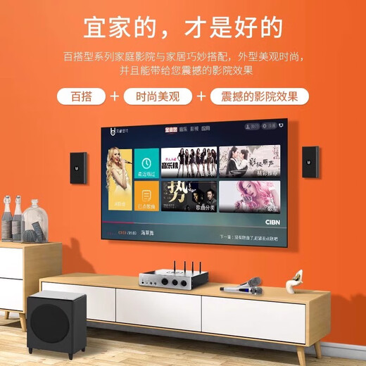 贝德贝德K70B超集家庭影院音响套装卡拉OK一体机家庭电视音响客厅家用功放家庭影院 【家庭音影】BD-K70B双话筒