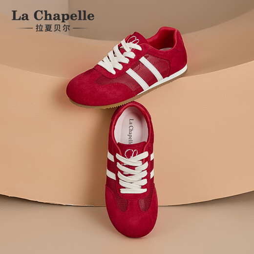 LA CHAPELLE SAPOS DE MUJERES 25 AÑOS Nuevos zapatos para mujeres Mesh Saquetas transpirables zapatos Versátiles Versátiles de entrenamiento Shouts sin pies malolientes zapatos de mujer livianos rojos xxe6628-2 36