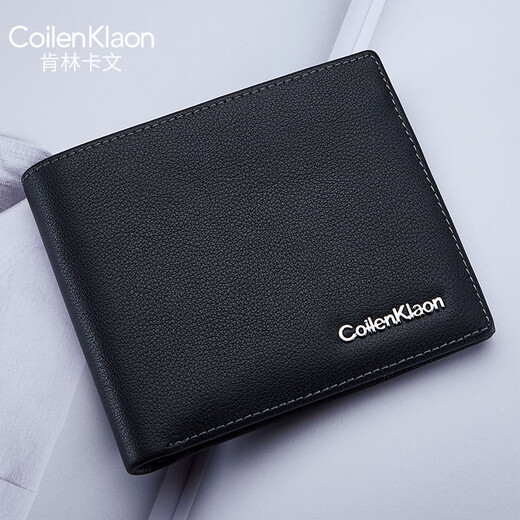 Coilenklaon法国品牌钱包男士真皮休闲横款钱夹多卡位皮夹票夹6002-1  QJ6602-1高档实木礼盒