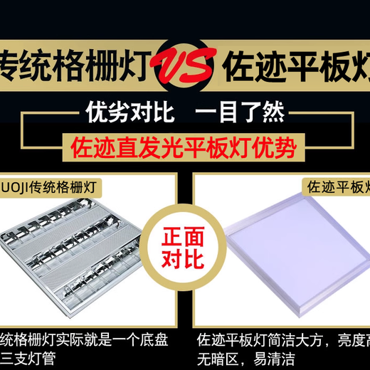 Zuoji integrated ceiling light led flat panel light 600*600 office lighting ultra-bright ultra-thin mineral wool board high color gypsum board grille ceiling aluminum buckle panel light panel light 50W