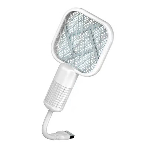 OUMIRO Electric Mosquito Swatter, Powerful Mosquito Killing Lamp, Rechargeable Household Purple Light Automatic Mosquito Trapping with Base, Large Power Indoor Large Mesh Mosquito Killing Artifact, One-Sweep Light Fly Swatter, USB Electric Mosquito Swatter-Automatic Mosquito Trapping, White