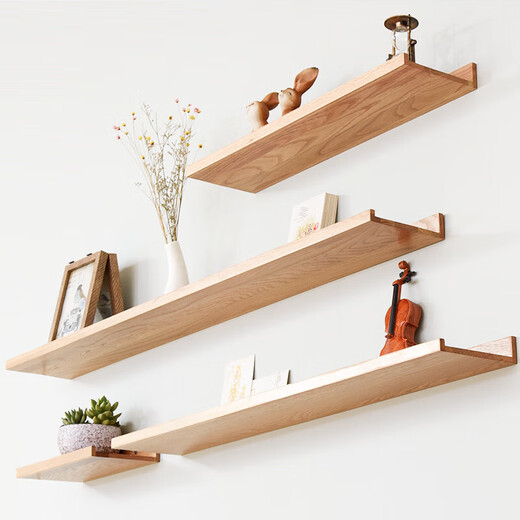 Jiayi solid wood storage rack on the wall punch-free storage rack partition wall hanging bookshelf entryway laminate wall wooden storage rack