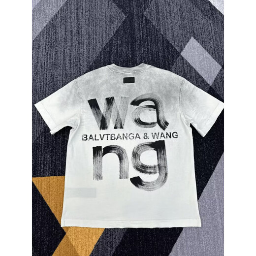 T-shirt d'eau de lavage noir et gris de haute qualité 24 Le début de couleur solide de la couleur unie de couleurs solides de la première lettre