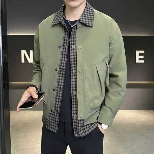 
Guanmao Pei 2024 Men's Jacket Fake Two-Piece Loose 2025 6636 Black M