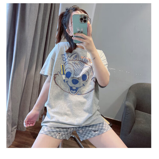 Langsha Japonais mignon Squirrel Couple de pyjamas pour femmes en coton d'été Shorts à manches courtes vestimentaires pour hommes minces Home Vêtements en deux pièces 686 # Modèle masculin M Recommandé 80-105jin [Jin est égal à 0,5 kg]
