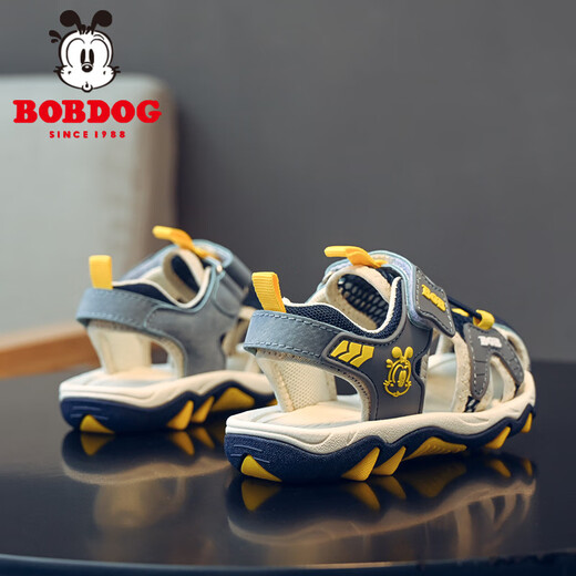 BOBDOG children's shoes baby functional sandals 2025 new summer children's non-slip soft sole toe toddler shoes summer boys' shoes Azure/Navy Blue 1102123045 24 Shoe inner length 150mm