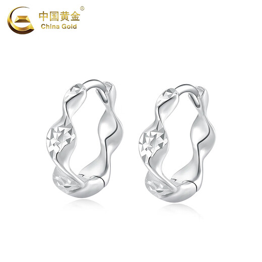 CHINA GOLD PT950 platinum Möbius earrings 2025 new earrings Valentine's Day birthday gift for girlfriend and wife PT950 platinum Möbius earrings about 3.6g