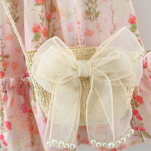 Jingqi (Joyncleon) Vestido de verano para niñas 2025 NUEVA PRINCIPIA Ciudad de los niños Niña Vestido de un niño Summer Pink-Jly182428 100 cm