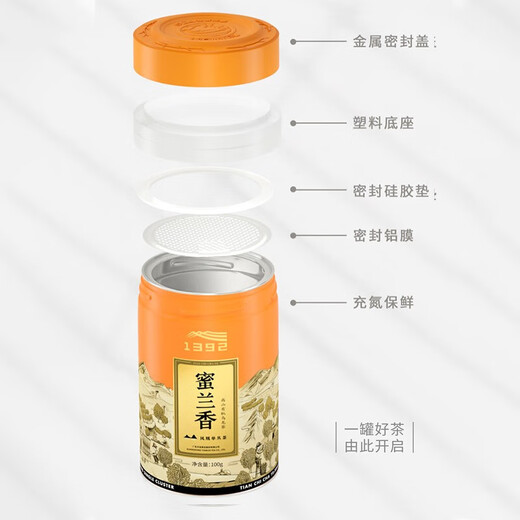 天池1392【正品】凤凰单枞 乌岽顶蜜兰香 单丛七彩礼盒 节日送礼 米兰香100g*1罐