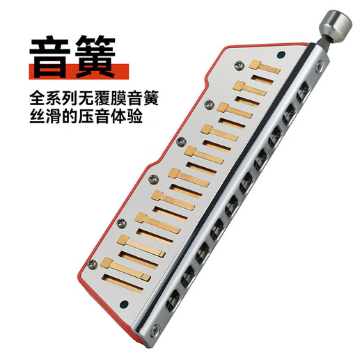 嘉德瑞 JDR蜂鸟十孔半音阶口琴10孔布鲁斯流行调音-红色paddyC调