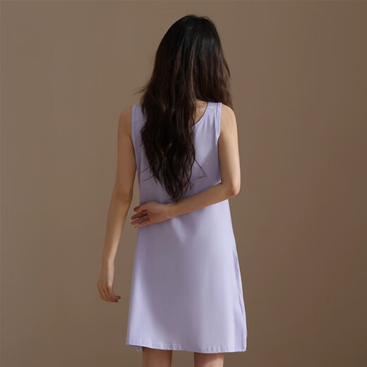浪莎2025新款带胸垫睡裙女纯欲风可外穿家居服无袖防凸点夏天背心睡衣 黑色背心裙11980 L （适合100-120斤）