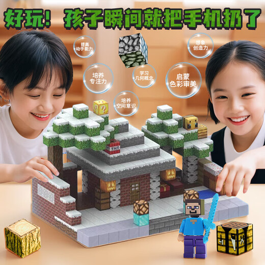 LIVING STONES Minecraft Magnetic Blocks Children's Toy 3-6-10 Years Old Boy Mini Magnetic Building Blocks Girl Birthday Gift