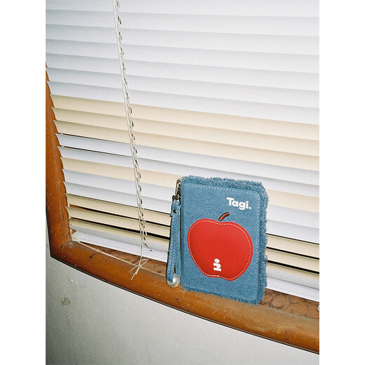 Tagi.<Ping Ping An An> Passport holder bang bang pearl document storage bag card holder coin purse New Year gift-denim
