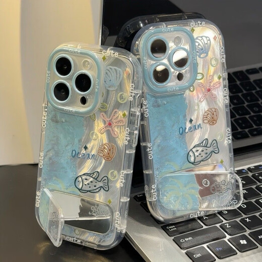 Oppo Mobile Case Case Blue Ocean World Oppoa58/A1 High-Value-OpenO13/12 All-Inclusive Realmegt5 Hard Shell Anti-Fall One plus Ace5/2V Mobiltelefon Hülle Puff Federn Garn- [Blue Ocean World] Single Shell Oppo Reno13