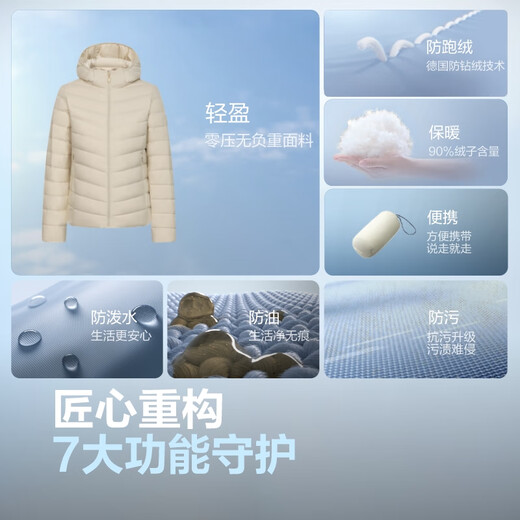 Bosideng 25 Years Down Jacket Women's Autumn and Winter 90 Fleece Lightweight Hooded Slim Short Casual Gift Jacket