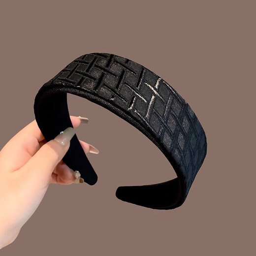 KAMALUN headband women's high-end going out headband wide-brimmed headband 2025 light luxury women's face wash headband to cover white hair black brand gift box