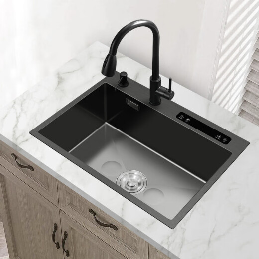 Wenshiou ultrasonic sink dishwasher multi-function intelligent cleaning machine kitchen integrated stainless steel cleaning sink Black King Kong ultrasonic + purification double tank 12048 [number
