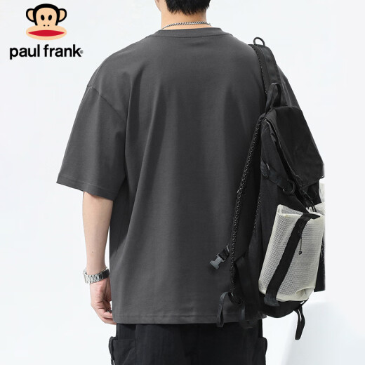 
Big Mouth Monkey (Paul Frank) short-sleeved men's summer 220g heavy cotton T-shirt men's loose casual top jacket men's clothing dark gray XL