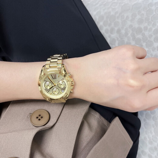 迈克.科尔斯（MICHAEL KORS）mk手表michaelkors三眼大金表猫眼女表钢带女士表MK5798官方旗舰 MK6174/银色 表盘36mm