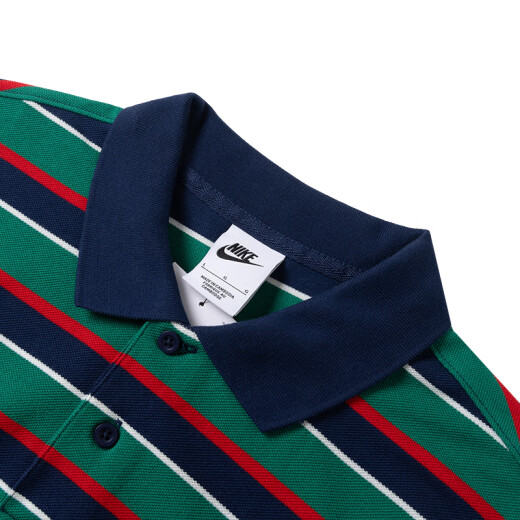 
Nike (NIKE) lapel polo shirt men's summer pure cotton breathable stripes business work casual top men's versatile T-shirt FN3897-410 L /175/92A