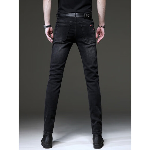 
AEMAPE high-end brand black jeans men's 2025 summer new Korean style trend retro small foot stretch pants men 1048 black 28 [two feet one]