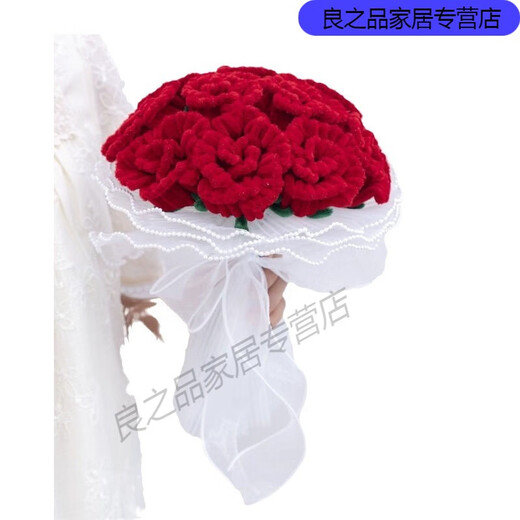 默然诺尔成品手工扭扭棒粉色仿真花束迷你新娘手捧花送闺蜜女友领证拍照 大束52朵蓝色樱花手捧花