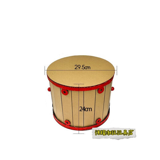 汇智之城幼儿园手工材料 铜鼓手工diy乐器制作纸板打击小鼓+半成品材料 腰鼓材料包+胶棒+胶枪+颜料