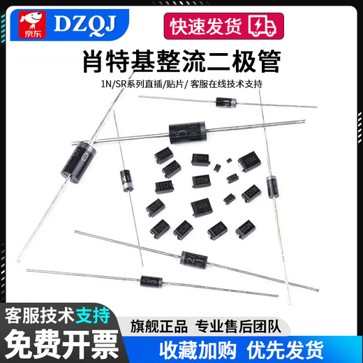 Schottky rectifier diode 1N5819 5822 SR160 360 540 2100 3100 5100 straight plug 1N5822 straight plug (10 pieces)