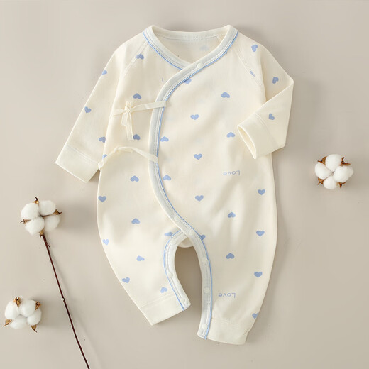 [Reine Baumwollkletterkleidung] Babykleidung Ein reines Baumwollbaby Jumpsuit 0-3 Monate alte Neugeborenen Basis Mantel M12013 Blaue Libelle 66 cm