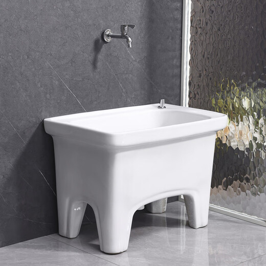 Lefit (lfte) bathroom ceramic wash mop pool balcony mop trough household Taiwan controlled large, medium and small mop basin courtyard mop pool 5059 Taiwan controlled water delivery to home
