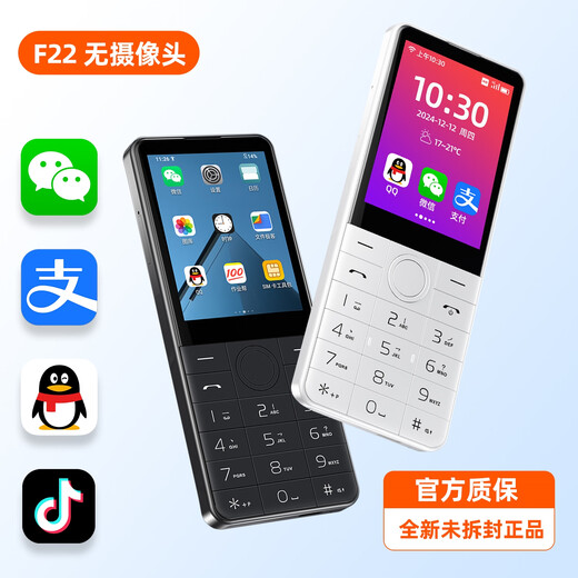 Duowei F22 anti-addiction student mobile phone for junior high school students, WeChat positioning for the elderly, military factory workshop, Internet confidentiality, no camera, smartphone touch screen button machine, porcelain white 2GB+16GB, full Netcom, radio and television, mobile, Unicom and telecommunications version
