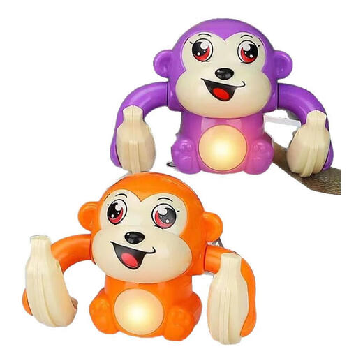 Children's tumbling monkey electric sound-activated luminous toy. The baby monkey can do somersaults and raise his head to practice crawling. tumbling monkey
