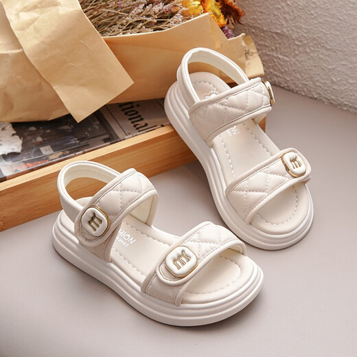 S.SOFEA Summer Girls Sandals Fashion Princess Casual Shoes 2025 Velcro xd-653 Black 26 / Inner Length 16.2cm