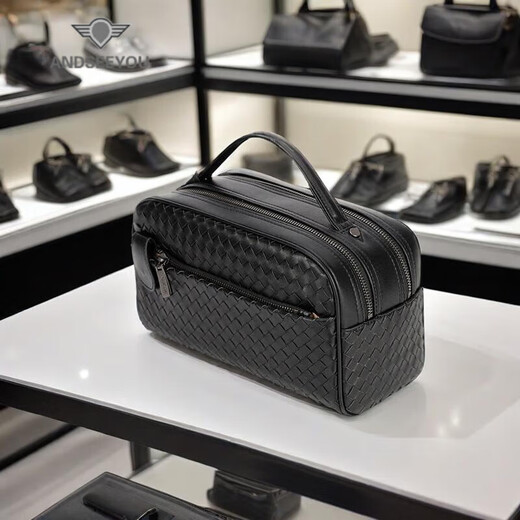 Andseeyou Brand Men's Clutch Sac 2024 Nouveau sac à main à double fermeture éclair à la main Fashion Fashion Mash