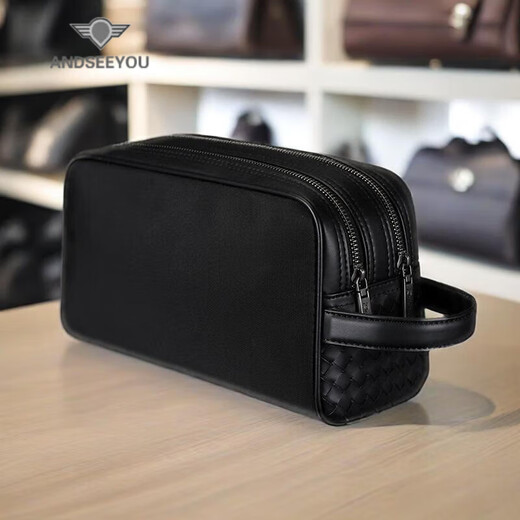Andseeyou Brand Men's Clutch Sac 2024 Nouveau sac à main à double fermeture éclair à la main Fashion Fashion Mash
