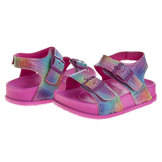 Josmo Baby Girl Open Toe Sandals Fuchsia Multicolor 4 Infant