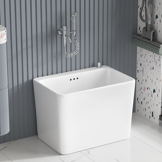 Kohler balcony mop pool ceramic household bathroom floor-standing mop pool mop pool floor mop bucket floor basin trough pool 265 with overflow mop pool + silver spray gun dragon