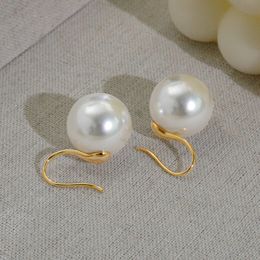 Yican Shijia Zhengyuan Imitation Pearl Earrings for Women, Simple and High-end Earrings 2025 New Hot Style and Versatile Earrings Zhengyuan Pearl Earrings-14mm