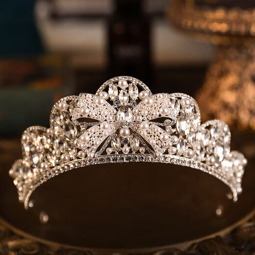 Shien Bridal Crown Tiara Crystal Eyebrow Pendant Japanese and Korean Wedding Dress Accessories 18th Birthday Wedding Crown Hair Accessory Silver Crown 3