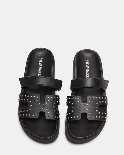 Steve Madden Girls' Mayven Sandal, Black Multicolor, 1 Kid Black Multicolor 1 Kid