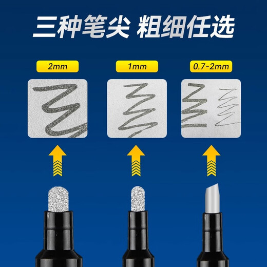 Miaosu car chrome-plated bright strip paint touch-up pen electroplated silver car decorative strip scratch repair metal reflective strip marker pen bright and flat 2mm single pack