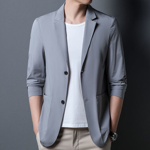 Chang Luzhu [1477 repurchase] Single-weather thin ultra-thin elastic new jacket sunscreen ice silk suit beige 2XL 185 size 160-180Jin [Jin equals 0.5 kg] shot
