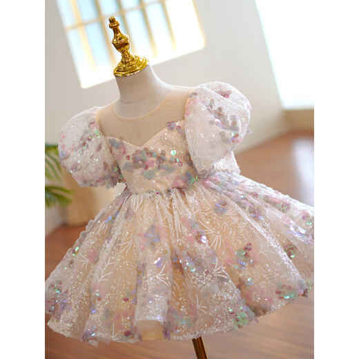COLORFUL GEMS公主裙宝宝礼服小女孩婚纱演出服 彩片 M 80c