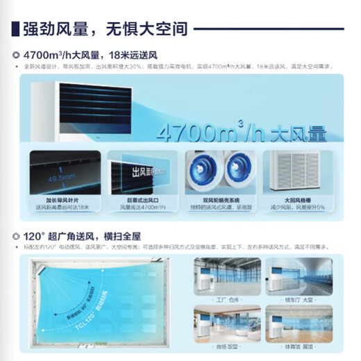 TCL ceiling air conditioner ceiling air conditioner central air conditioner commercial frequency conversion hidden ceiling ceiling air conditioner patio air conditioner 5p embedded shop office factory cabinet air conditioner 10 HP heating and cooling - new secondary energy efficiency large cooling capacity commercial cabinet machine