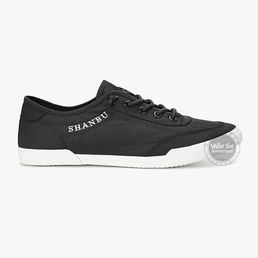 Walker Shop canvas shoes for men's one foot pedal [comfortable and breathable fabric] light and casual trendy Korean style cloth shoes black and white 42