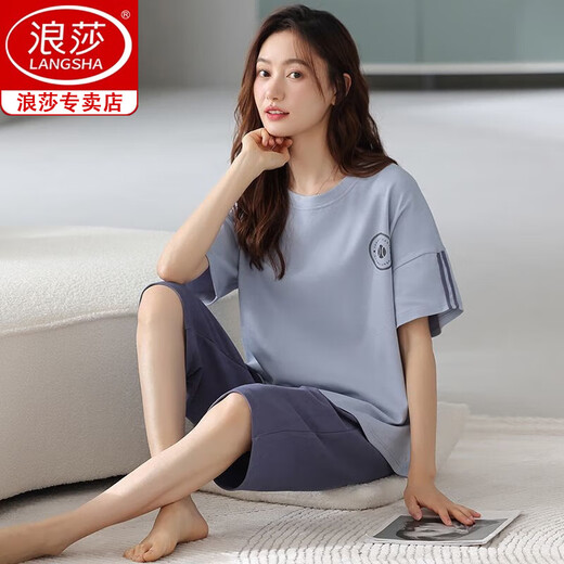 Langsha Pajamas de algodón puro para mujeres en verano Pantalones de manga corta Conjunto de pantalones 2025 Summer Nuevo estilo de mediana edad y ancianas